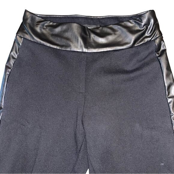 Express Women’s Leggings, black with faux leather trim, size small - Picture 3 of 9
